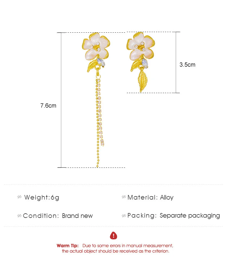 Flower Shell Zirconia Earrings