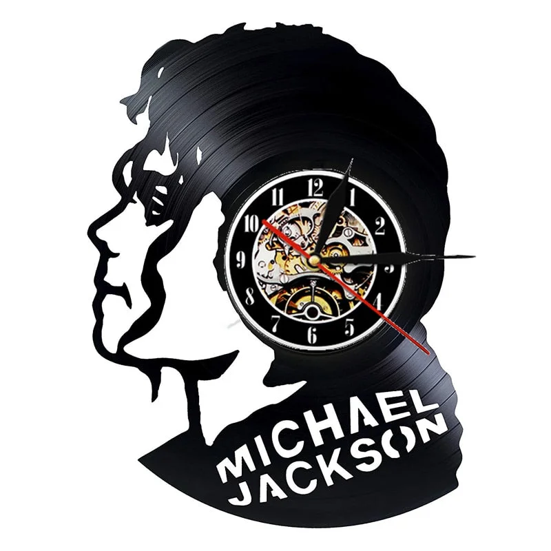 Vintage Vinyl Record Wall Clock Modern Design Music King Michael Jackson Vinyl Clocks Wall Watch Home Decor Gifts for Fan