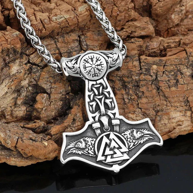 Coutureaura Viking Celtic Knot Valknut Necklace