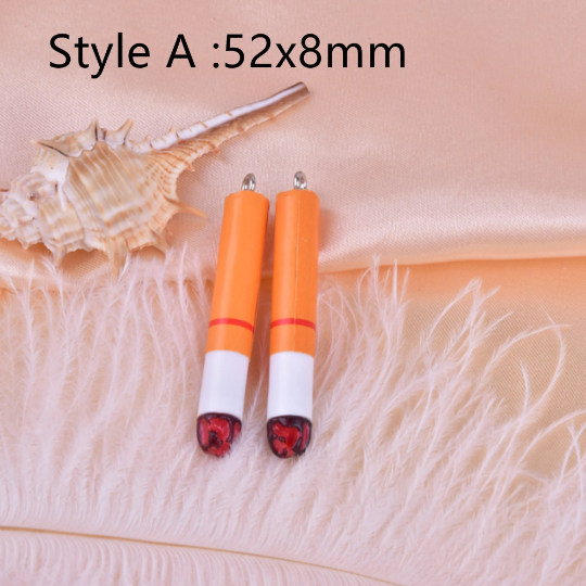 Bulk 10 30 Simulation Resin Cigarette Charms Pendants Dangle Charm For DIY Earrings Keychain Jewelry Making Accessories