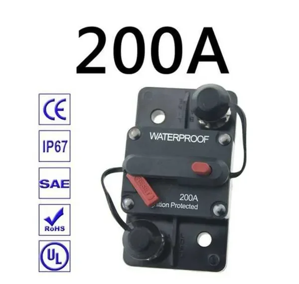 New 2022 Brand 30A-300A Ampere Circuit Breaker Reset 12-48 Volt Direct Flow Power Vehicle Ship VIOS Fusible Speaker