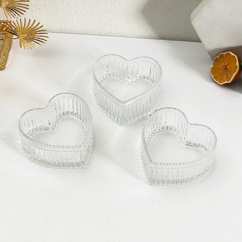 Cute Heart Shape Solid Color Glass Bowl 1 Piece