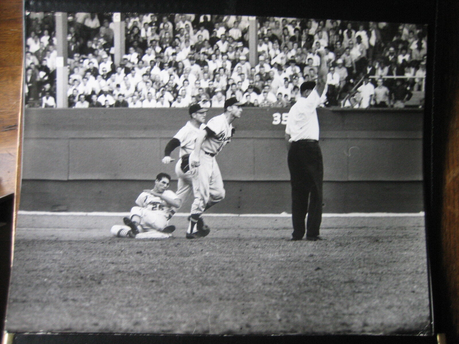 McMillan Frank Bolling Julian Javier 1963 Press Photo Poster painting Milwaukee Braves Cardinals