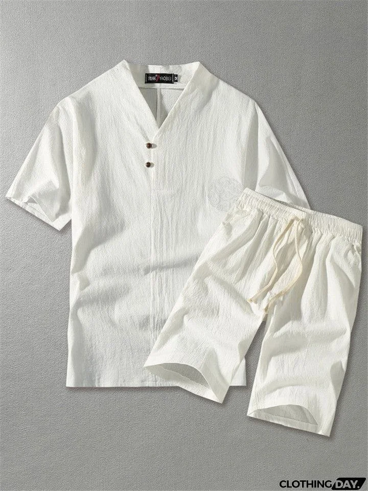 Mens Linen Short Sets