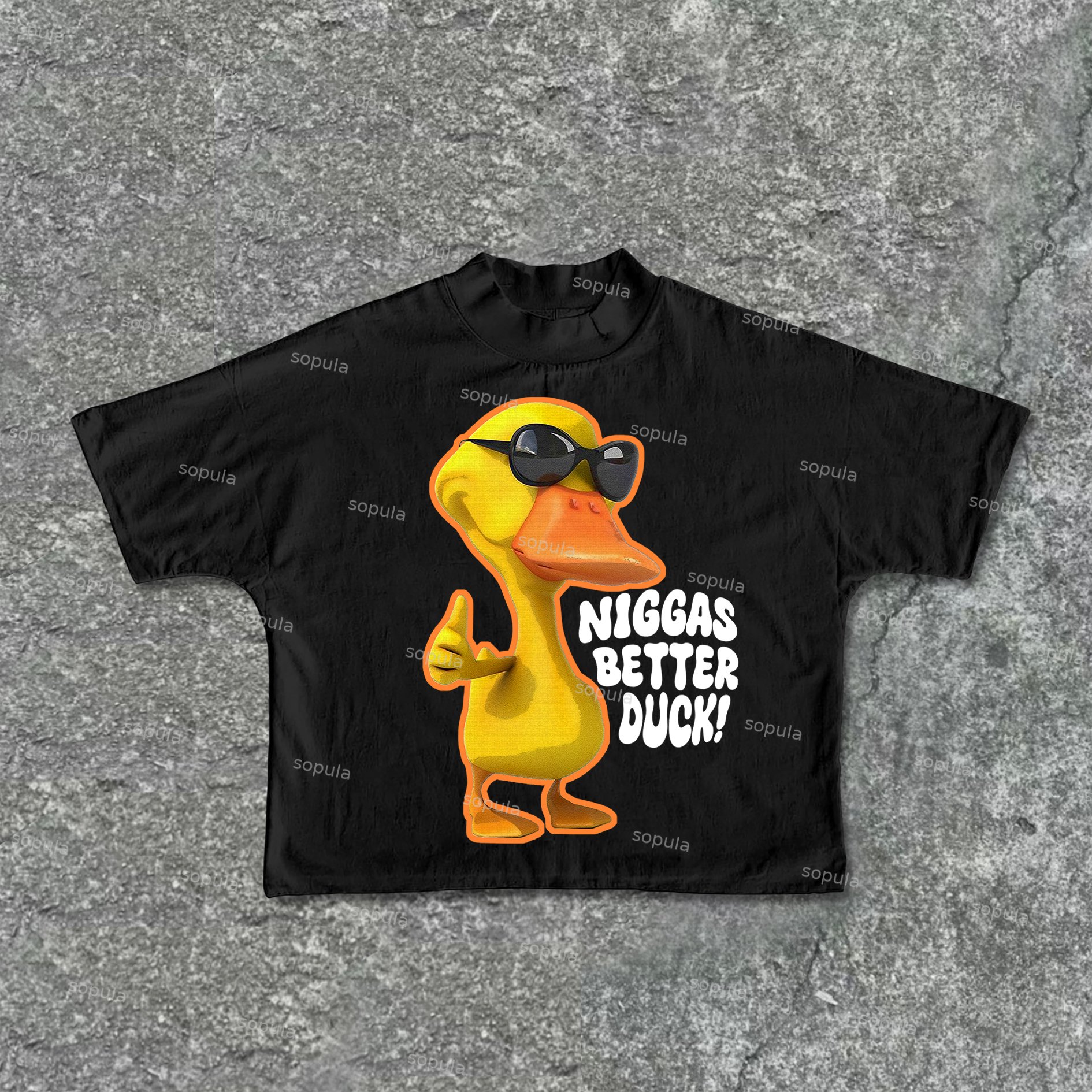 Sopula Vintage Niggas Better Duck Graphics Print Cropped T-Shirts - Sopula｜Premium Graphic Tees & Graphic Clothing