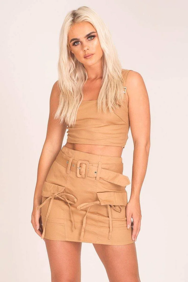 Sand Utility Pocket Mini Skirt Katch Me