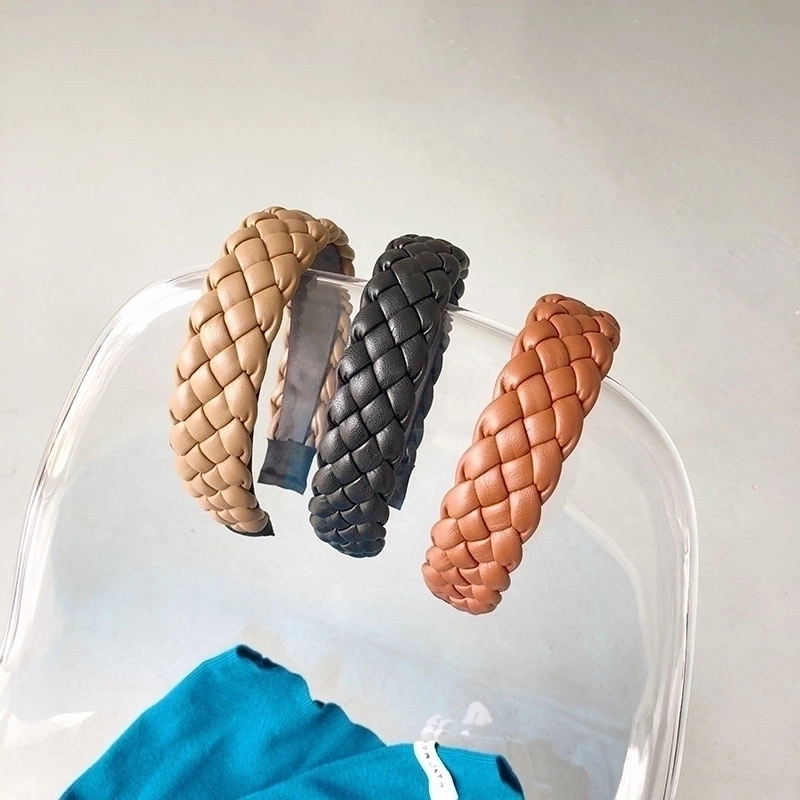 Retro Woven Pu Leather Headband