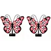 Solar Powered Outdoor Metal Butterfly Wall Lamps IP65 Waterproof Wall-Mounted Garden Butterfly Lights Auto On/Off Outdoor Fence Wall Art Decor Light for Patio Garden Fence Porch Decors