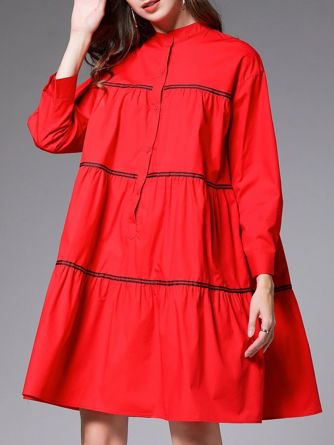 Ruched Daily Casual Midi Dress