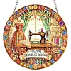 4Pcs Diamond Painting Sewing Machine Window Pendants Suncatcher Hanging Kits for Home Porch Farmhouse