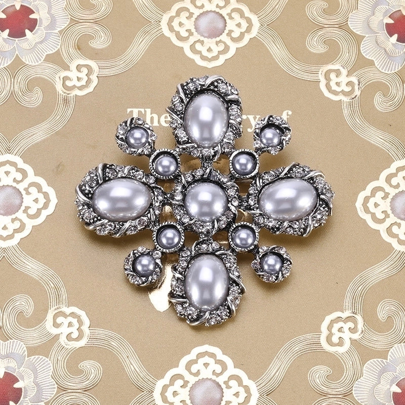 Pin Pearl Alloy Inlay Rhinestones Women’s Brooches
