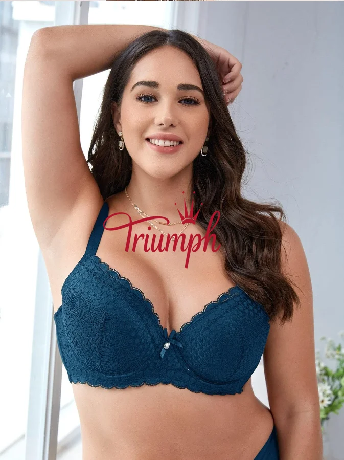 Triumph - (3 ks) D&aacute;mska obyčajn&aacute; čipkovan&aacute; podprsenka veľkej veľkosti