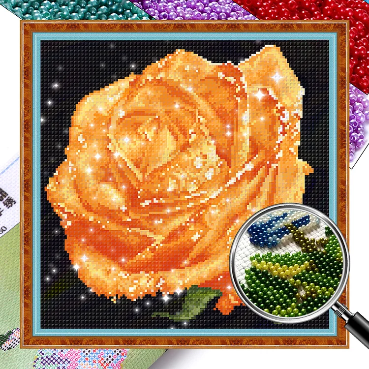 Rose - 9CT Bead Embroidery Cross Stitch(37*36cm)(Full Embroidery)
