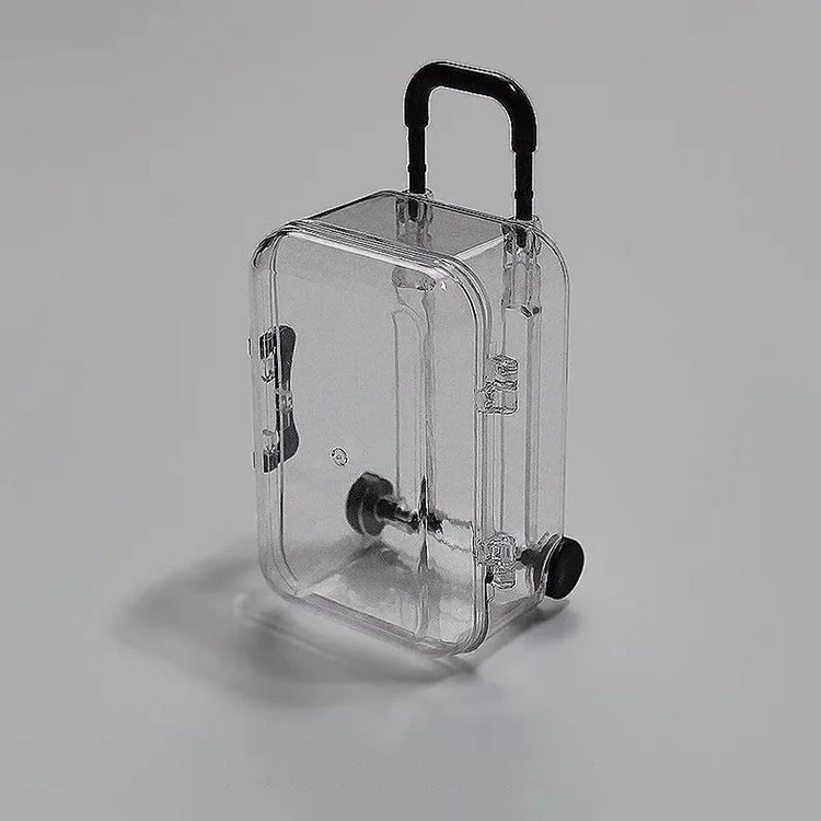 Jungloto	 1PC Mini Luggage Storage Box Cute Clear Suitcase Candy Box Creative Wedding Candy Box Small Trolley Case Jewellery Organiser Jewelry Boxes