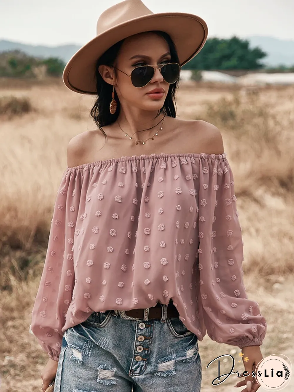 Shoulder top  spring and summer casual women's wear