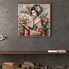 Fan Peony Geisha Full Diamond Art Painting Kit 40 x 40CM for Adults