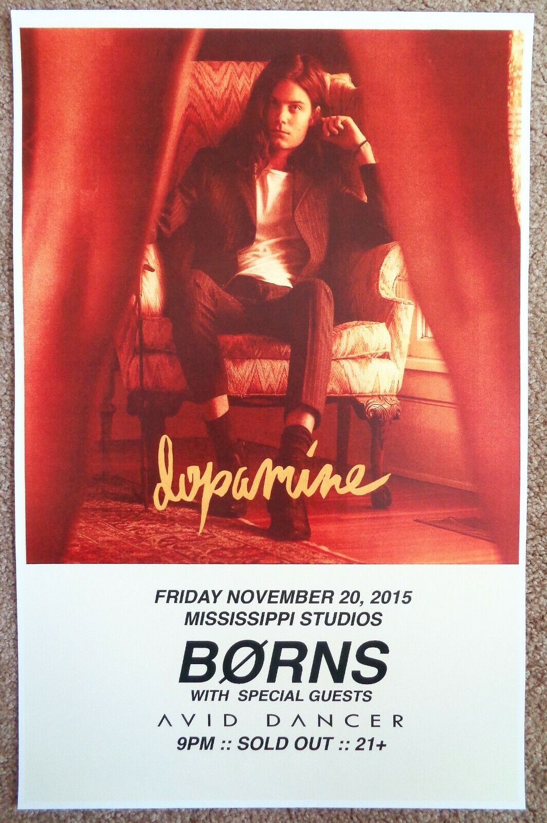 B?RNS Garrett BORNS 2015 Gig POSTER Portland Oregon Concert