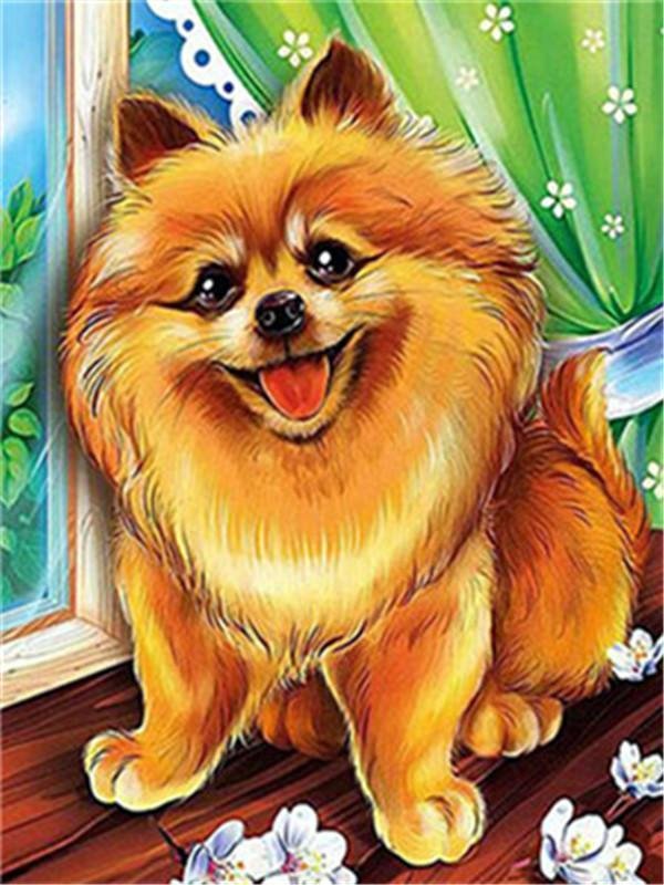Animal Dog Paint By Numbers Kits UK For Adult Y5340