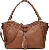 Damen Handtasche Leder Henkeltasche Top Griff Tasche Vintage Weiches Umh&auml;ngetasche Schultertasche f&uuml;r Frauen Arbeit Schule Shopper Reise