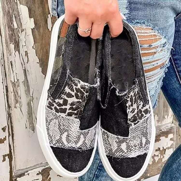 Women Leather Flat Heel Sneakers