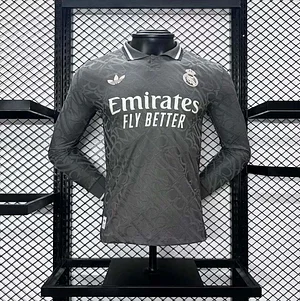 2024/2025 Player Version Real Madrid Third Away Long Sleeve Football Shirt 1:1 Thai Quality