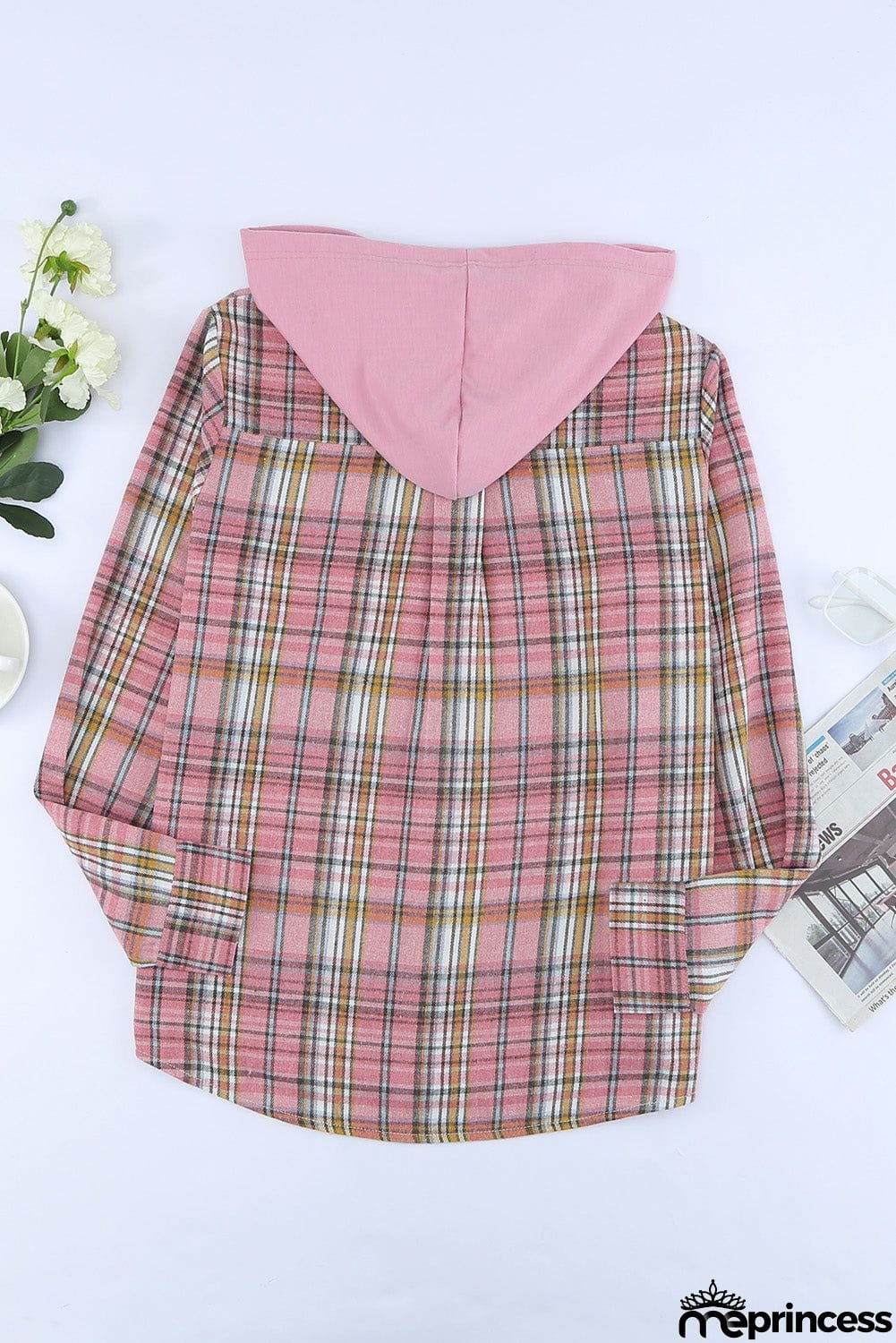 Plaid Hooded Shirt Coat