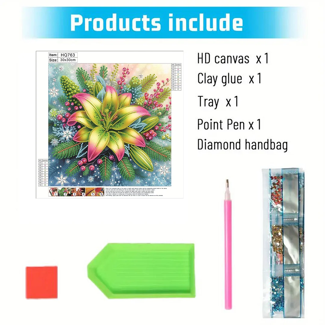 Lily - Partial Special Shaped Drill Diamond Painting Kits (Canvas|30*30cm)