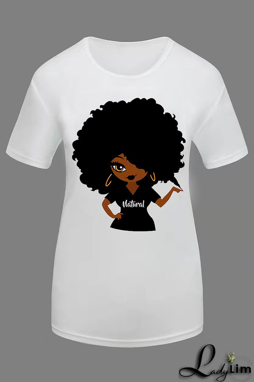 White Street Cute Print Split Joint O Neck T-Shirts