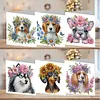 uk.everydayedeals 6Pcs DIY Diamond Painting Greeting Card - Flower Dog