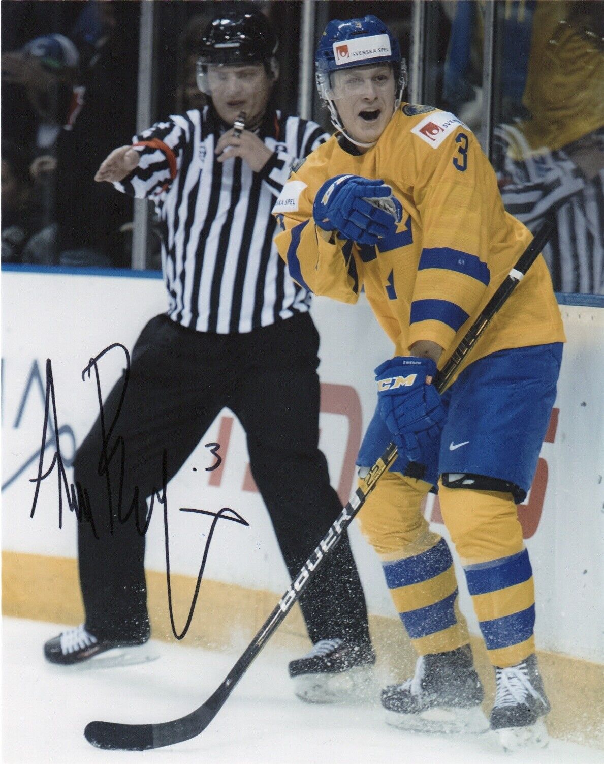 Team Sweden Adam Boqvist Signed Autographed 8x10 NHL Photo Poster painting COA #1