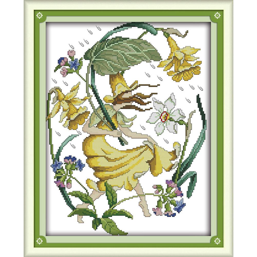 

Mayflower Fairy - 14CT Stamped Cross Stitch - 40*32cm, 501 Original