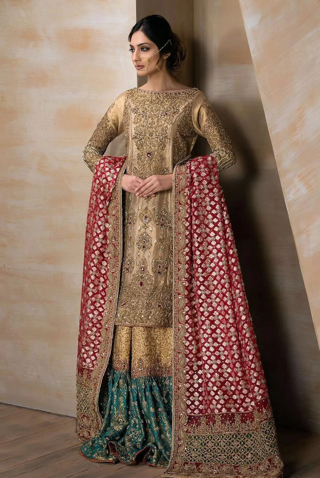 Pakistani Bridal outfit, lehenga, pakistani/indian/bengali wedding dress, gharara