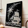 DIY Pearl Painting Sailboat for Home Wall Decor with Frame(40x30cm)
