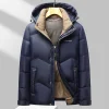 90 white duck down removable hooded down jacket