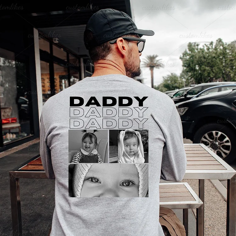 Personalized photo dad and kids t-shirt