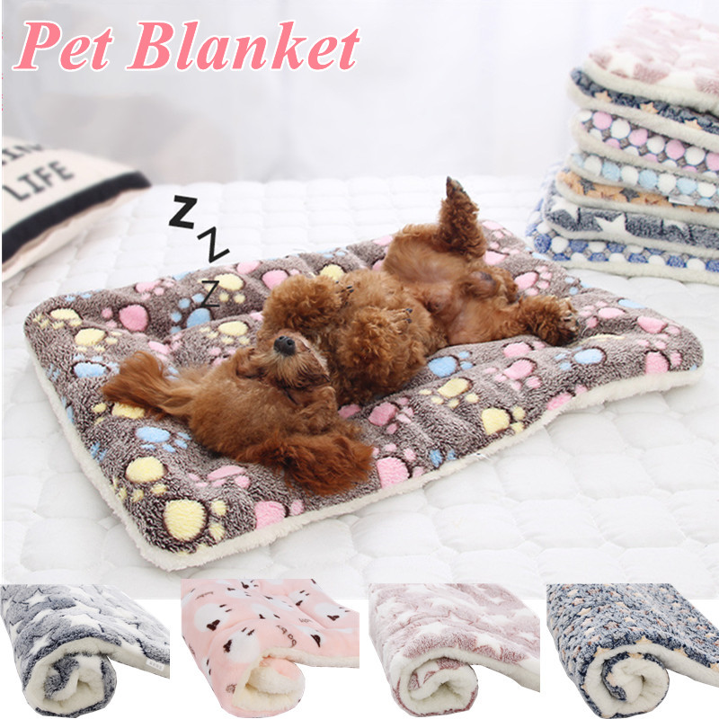 Pet Soft Fleece Pad Pet Bed Mats Sleeping Beds Cover Mat for Dog Cat Dog Cat Sofa Cushion Home Rug Cat Dog Blanket Bed Warm Pet Blanket