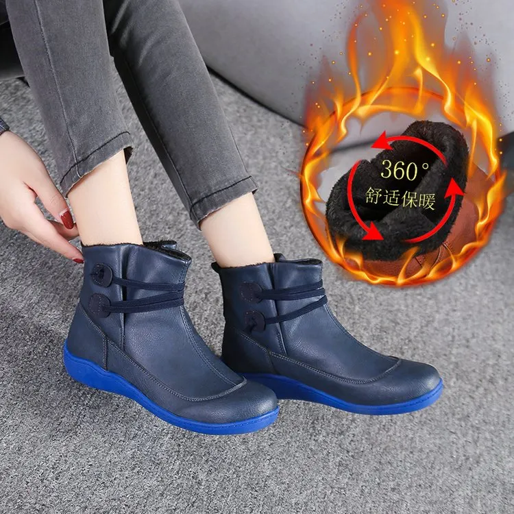 Women's winter Martin boots 2021 new retro and nude short boots plus velvet thick black thick-soled large size platform boots
