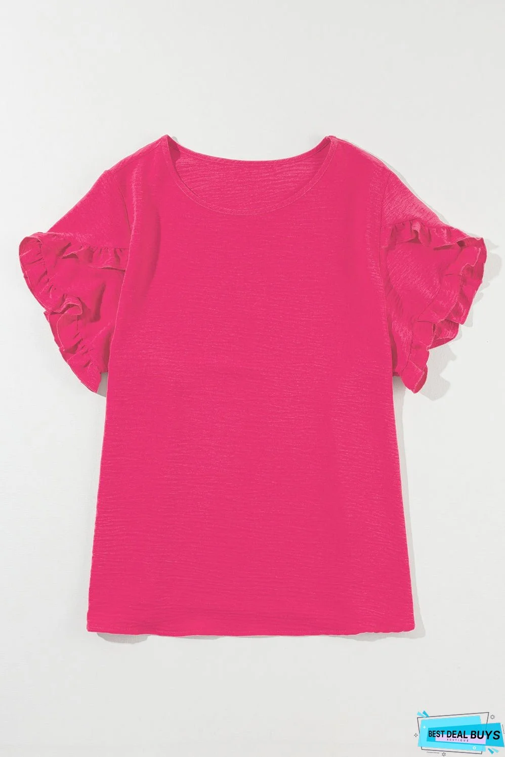 Ruffled Short Sleeve Plus Size Top
