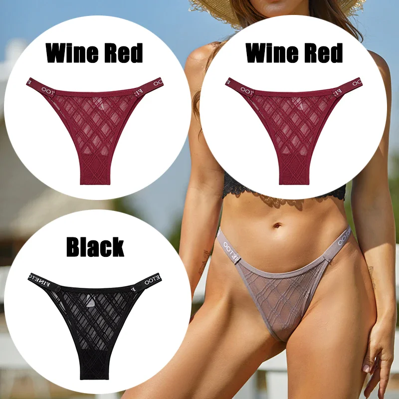 Billionm Sexy Underwear for Women Perspective Thong G-string Lace Panties Breathable Intimates Lingerie Female Soft Undearpants