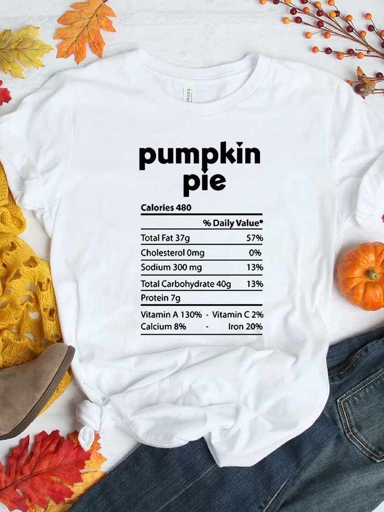 Pumpkin Pie Thanksgiving Food T-shirt