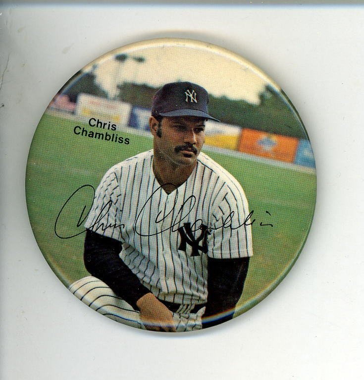 Chris Chambliss 1978 Vintage Photo Poster painting Button New York Yankees