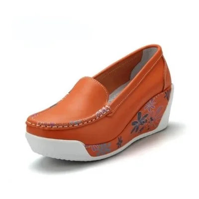 Churchf Churchf Half Slippers Female Thick Sole Fashion Wear Cake Shoes Summer Leather Cool Drag Women's Shoes Slope Heel Pedal Lazy Shoes