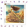 Seaside Golden Gown Lady Special Shaped 5D DIY Partial Drill Diamond Painting Kits 30x30cm Diamond Art Kit for Adults Home Decor