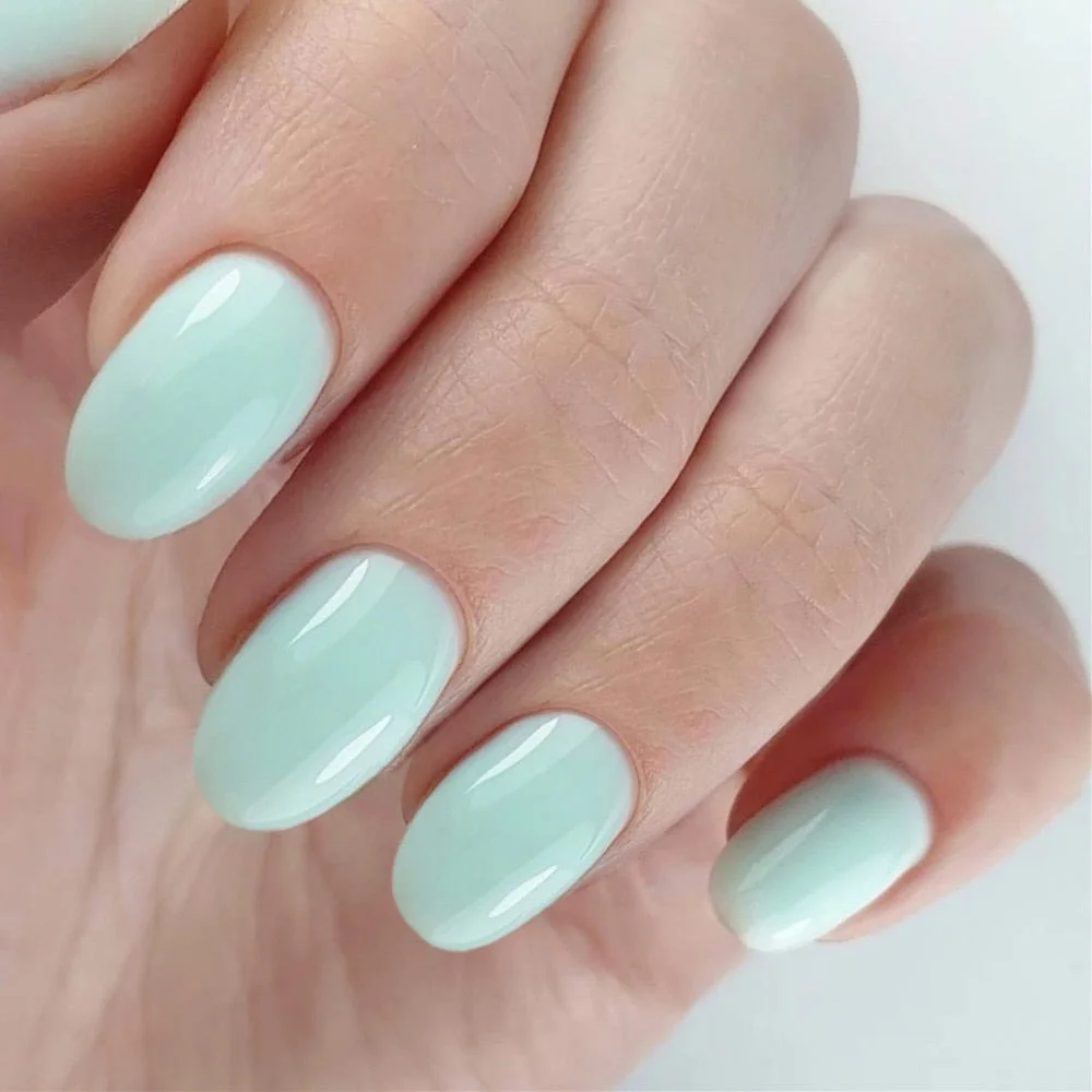 24Pcs Shiny Nude Oval Fake Nails For Children Natural Artificial Press On False Nails DIY Finger Tip Manicure Tools-Nail Inspo