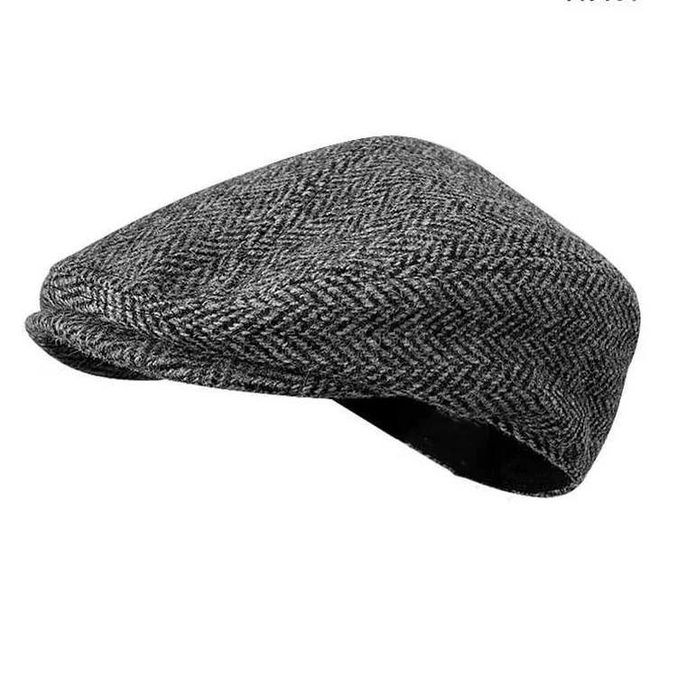 THE PEAKY Gatsby Flat Hat Gray-Harris Tweed