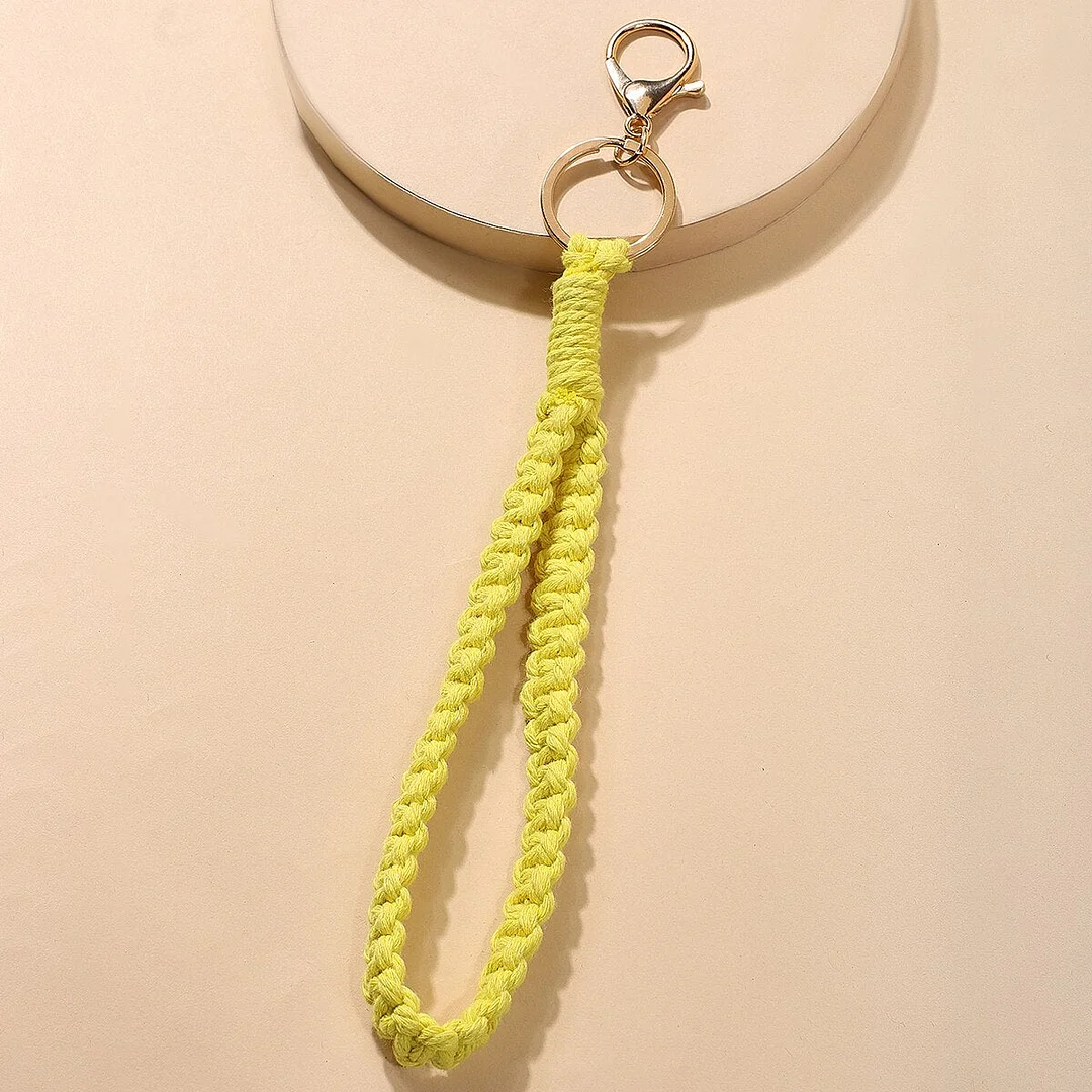 Macrame Wristlet Keychain Wall Hanging Key Chain Holder Boho Home Decor For Purse, Keys Phone Charm Gift For Friends