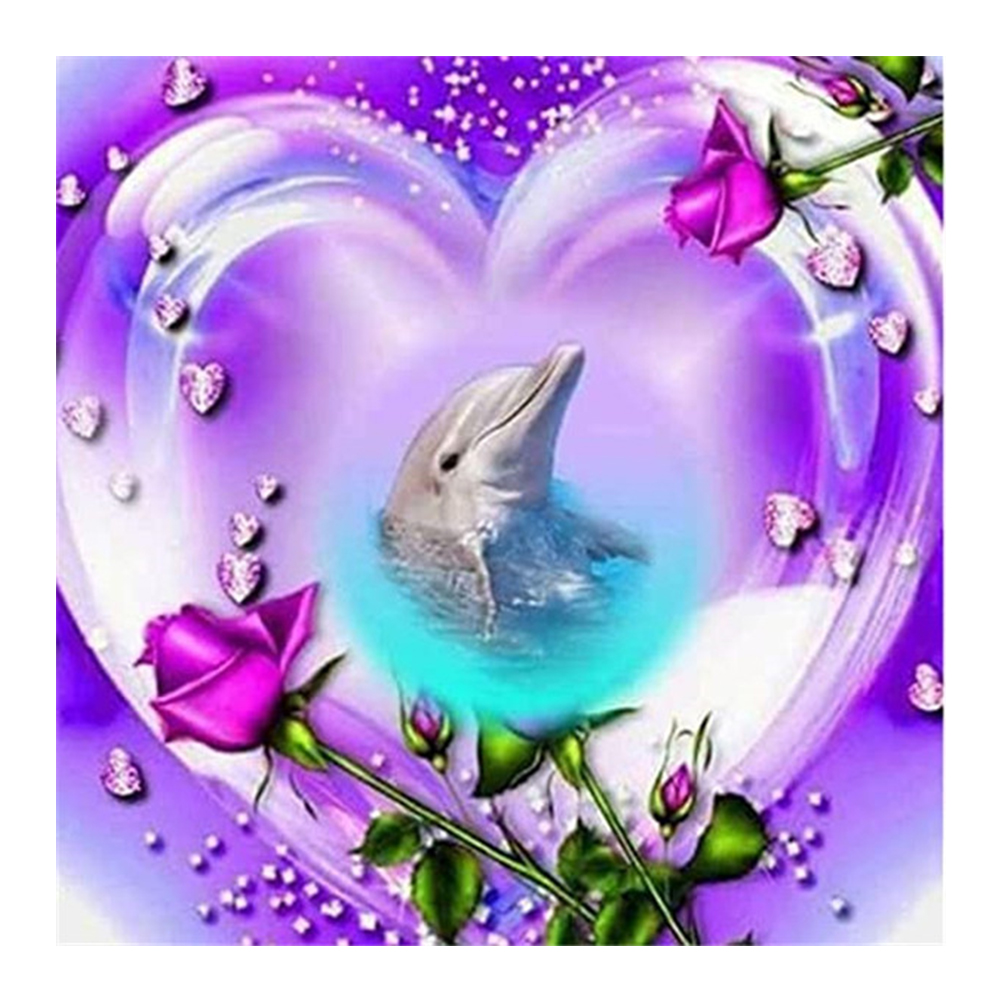 

40*40CM - Square Drill Diamond Painting - Dolphin, 501 Original
