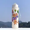 800ml Capybara Cute Water Cup with Straw & Handle Travel Water Bottle for Sports
