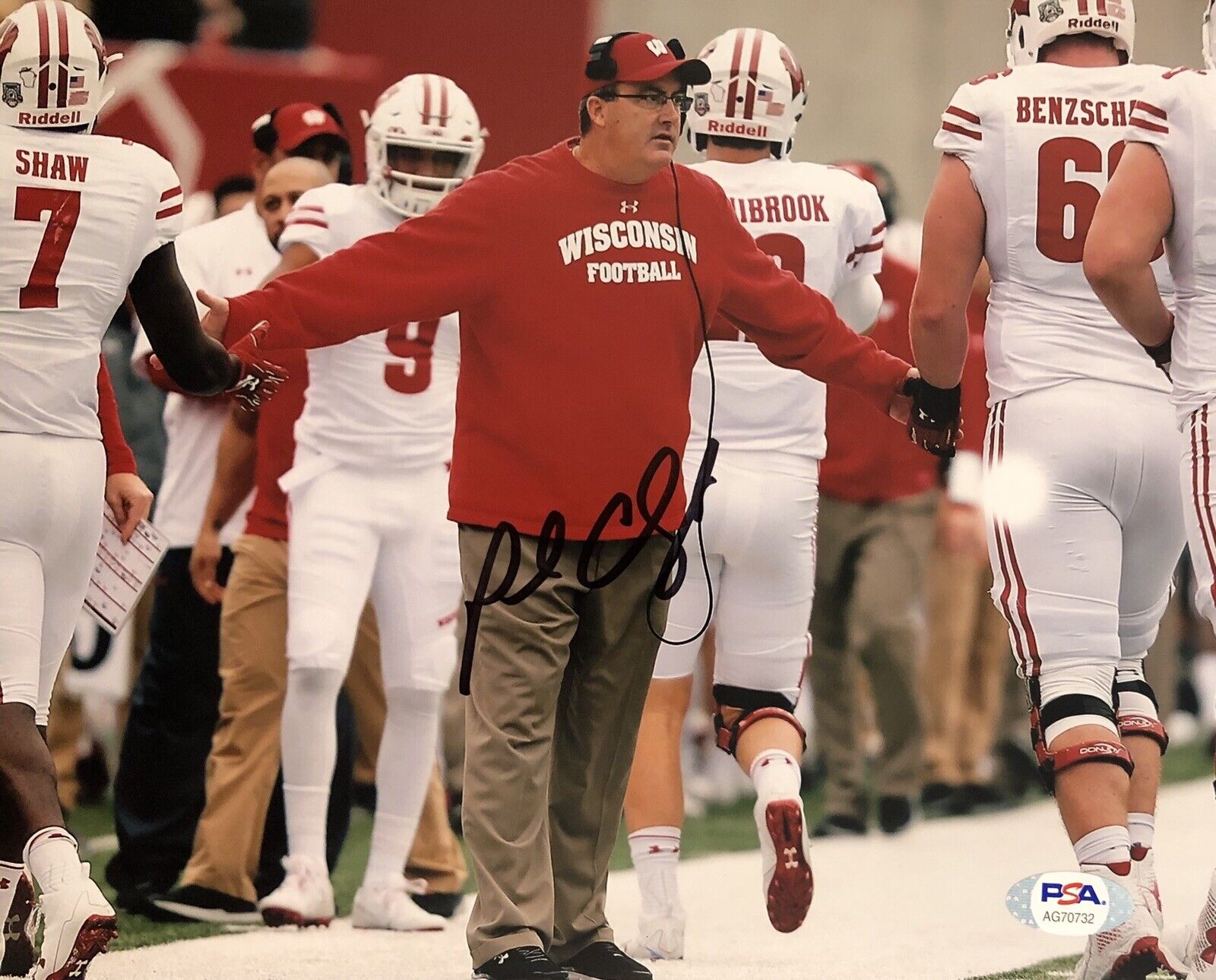 Paul Chryst Signed Autographed Wisconsin Badgers 8x10 Photo Poster painting Psa/Dna