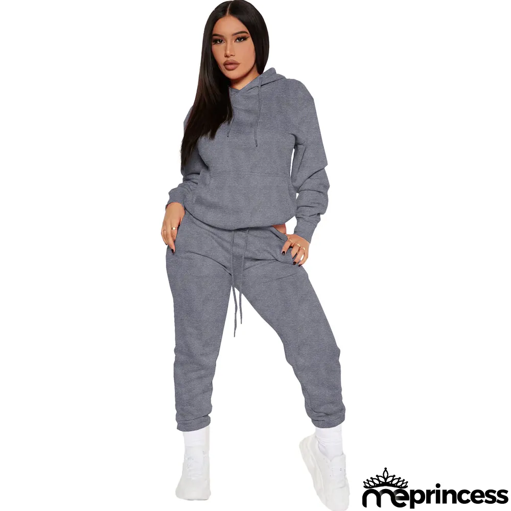 Women Casual Hoodies and Pant Two Piece Set